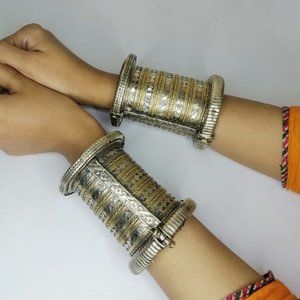 Single Antique Afghan Cuff bracelet- Cuff Bracelet- Vintage Handcuffs Bangles